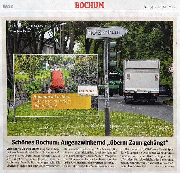 Schönes Bochum: Augenzwinkernd „überm Zaun gehängt“