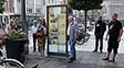  Errichtung der neunten Stele des Stelenweges auf der Massenbergstraße in der Bochum City