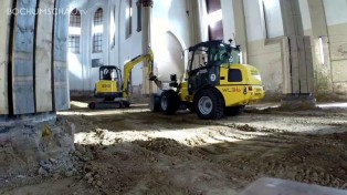 Bauarbeiten in der Marienkirche für das Musikzentrum Bochum