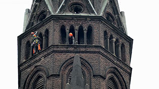 Bauarbeiten Musikzentrum Bochum Höhenretter Messpunkte Marienkirche