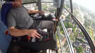 Exzenterhaus Bochum Baukran, Baustelle, Kranführer Sicht über Bochum