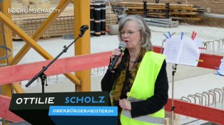 Grundsteinlegung mit OB Ottilie Scholz, Steven Sloane, Architekt Kock