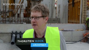 Grundsteinlegung mit OB Ottilie Scholz, Steven Sloane, Architekt Kock