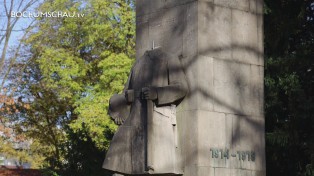 Der Kopf des Soldaten vom Kriegerdenkmal in Bochum-Langendreer