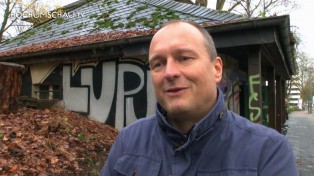 Abriss des alten Wärterhäuschens am Rechener Park in Bochum-Ehrenfeld