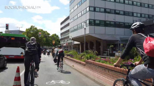 Pop-up-Radweg auf dem Südring in der Bochumer City