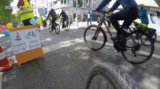 Pop-up-Radweg auf dem Südring in der Bochumer City