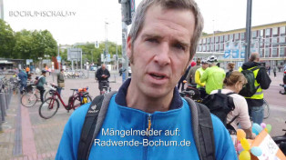 Pop-up-Radweg auf dem Südring in der Bochumer City