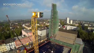 Impressionen vom Rohbau des Musikzentrums, der fast abgeschlossen ist.