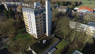 Wohnquartier Laerfeld am Werner Hellweg mit Blick auf das Opel-Werk I